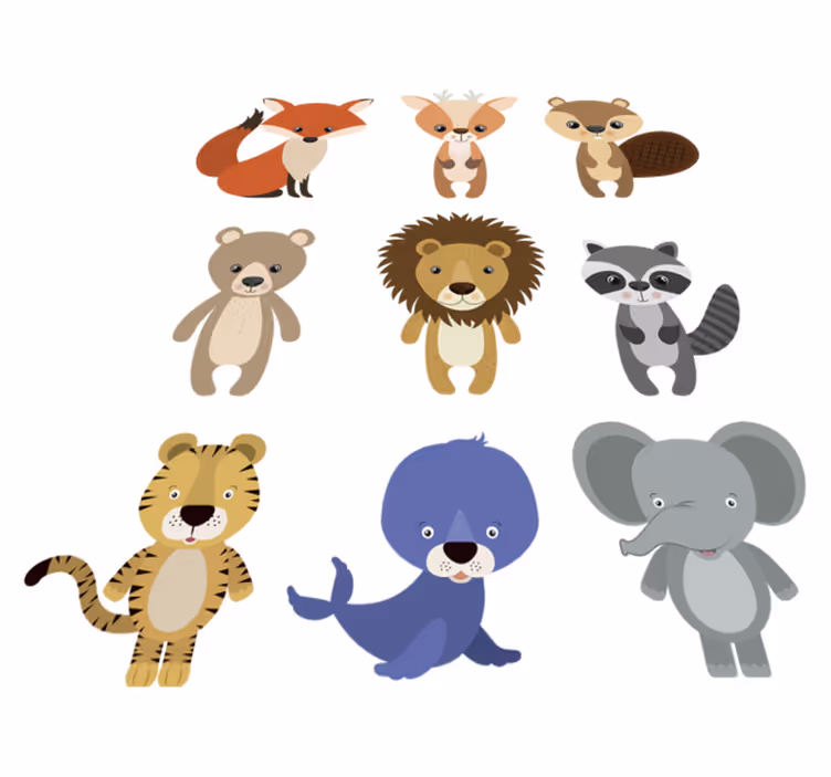Animal vinyl rug decorative basket - TenStickers