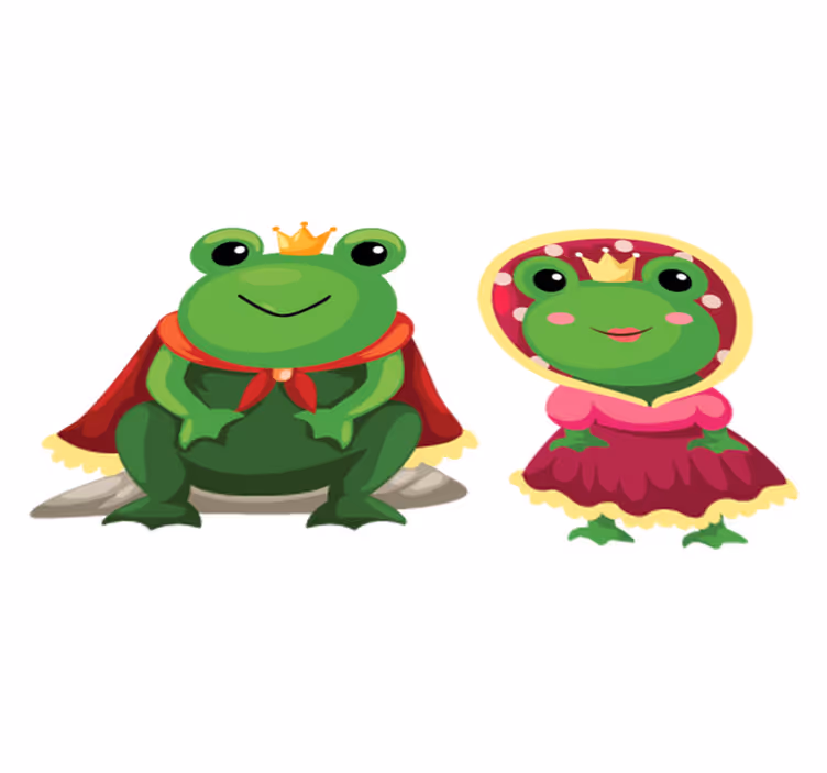 Animal vinyl rug king and queen frogs design - TenStickers