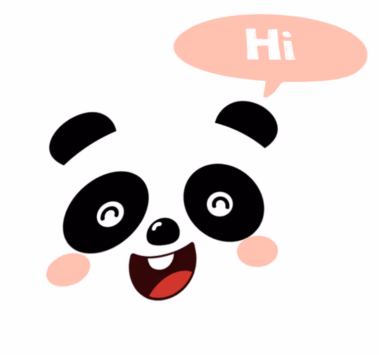 Animal vinyl rug featuring a friendly panda - TenStickers