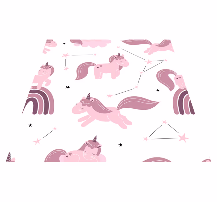 Animal vinyl rug featuring unicorns and constellations - TenStickers
