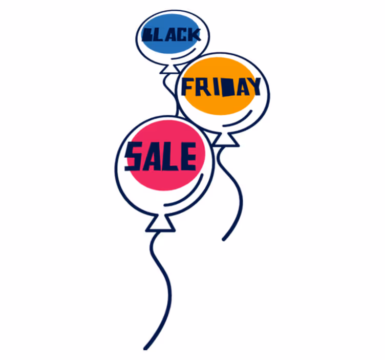 Black friday vinyl rug with vibrant hot air balloons - TenStickers
