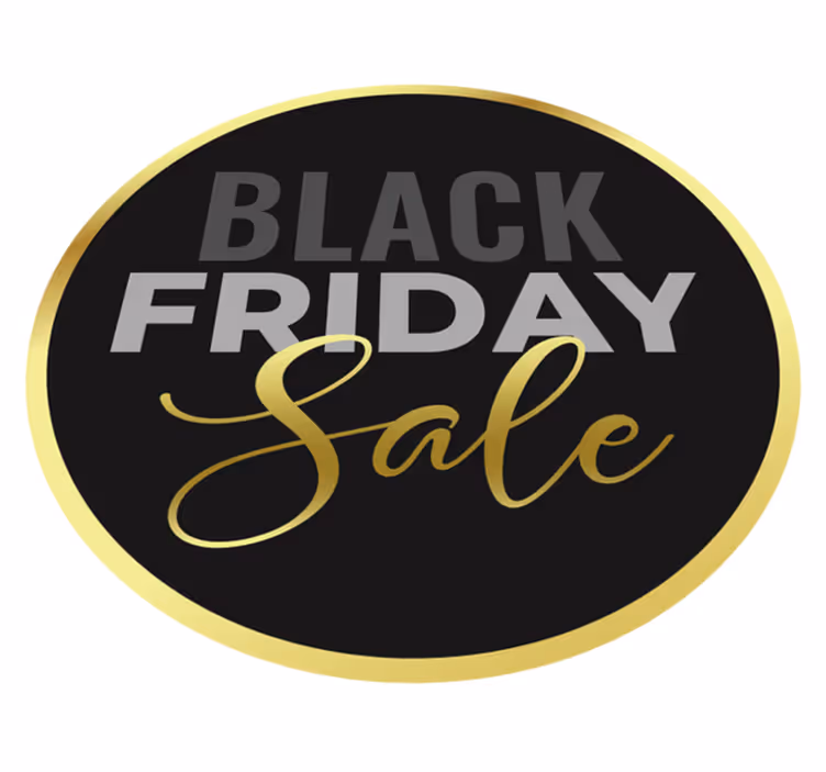Black friday vinyl rug with a golden background - TenStickers