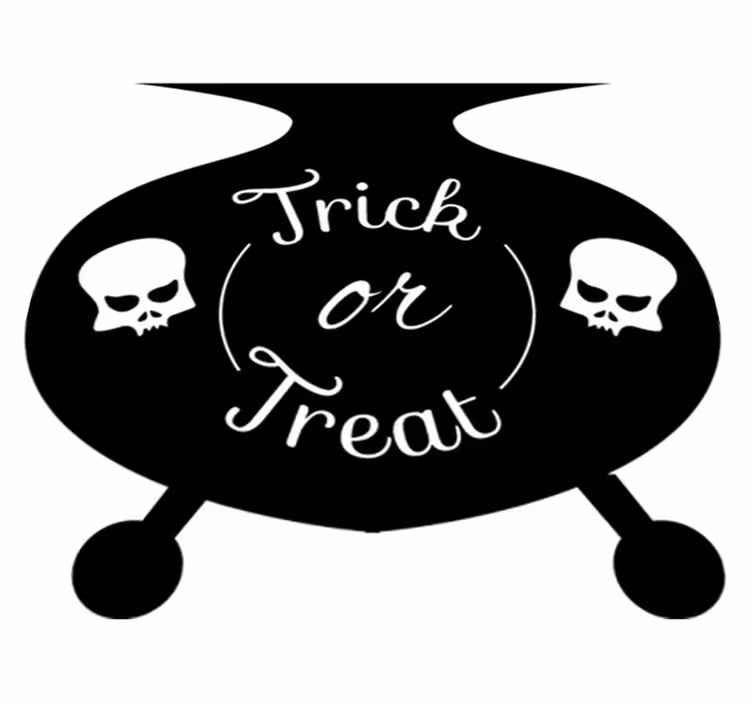 Halloween vinyl rug trick or treat cauldron design - TenStickers