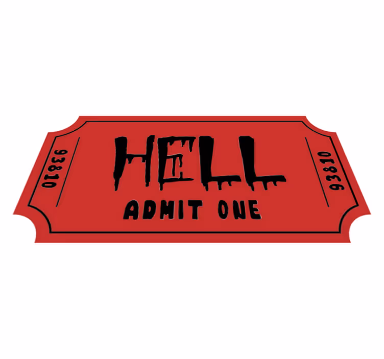 Halloween vinyl rug admission to hell - TenStickers