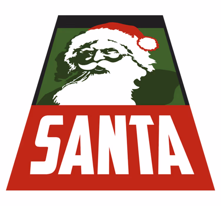 Christmas vinyl rug realistic santa claus - TenStickers