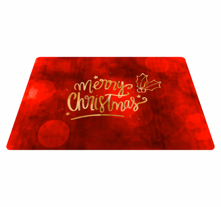 Christmas vinyl rug merry christmas in red - TenStickers