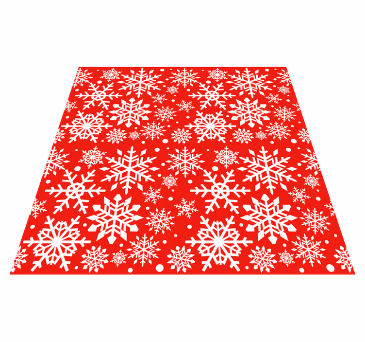 Christmas vinyl rug red snowflakes decor - TenStickers