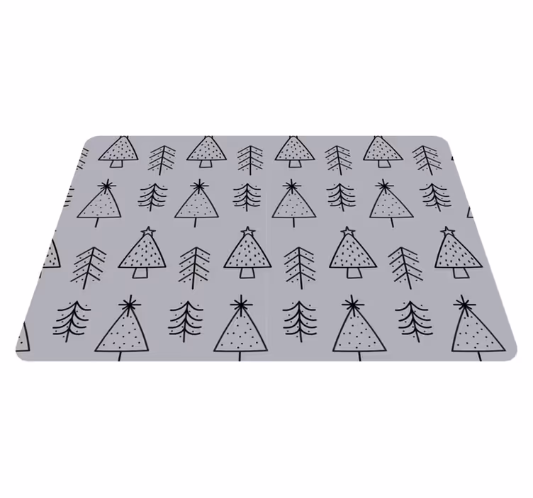 Christmas vinyl rug with patterned christmas trees - TenStickers
