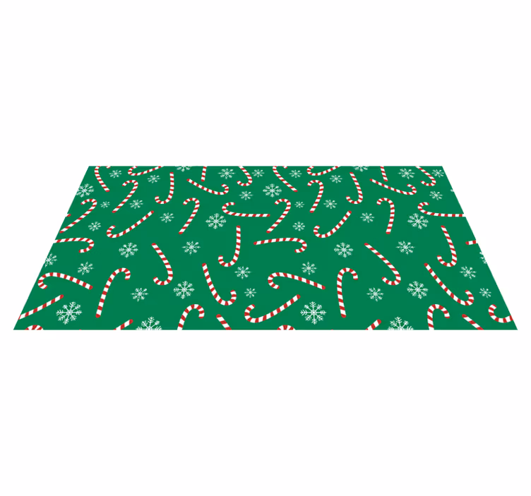 Christmas vinyl rug candy cane design - TenStickers