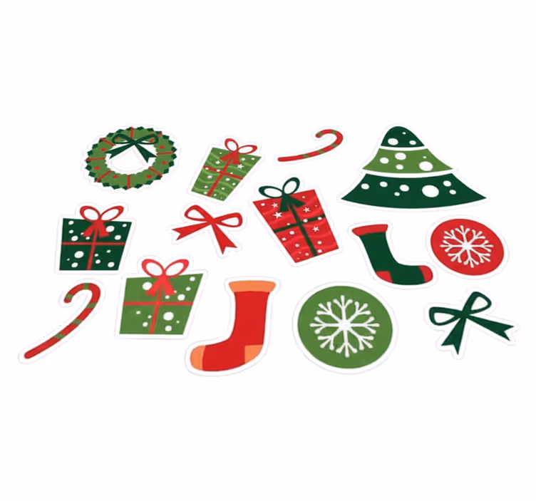 Christmas vinyl rug with timeless holiday motifs - TenStickers