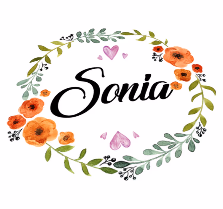 Floral vinyl rug with customisable floral crown - TenStickers