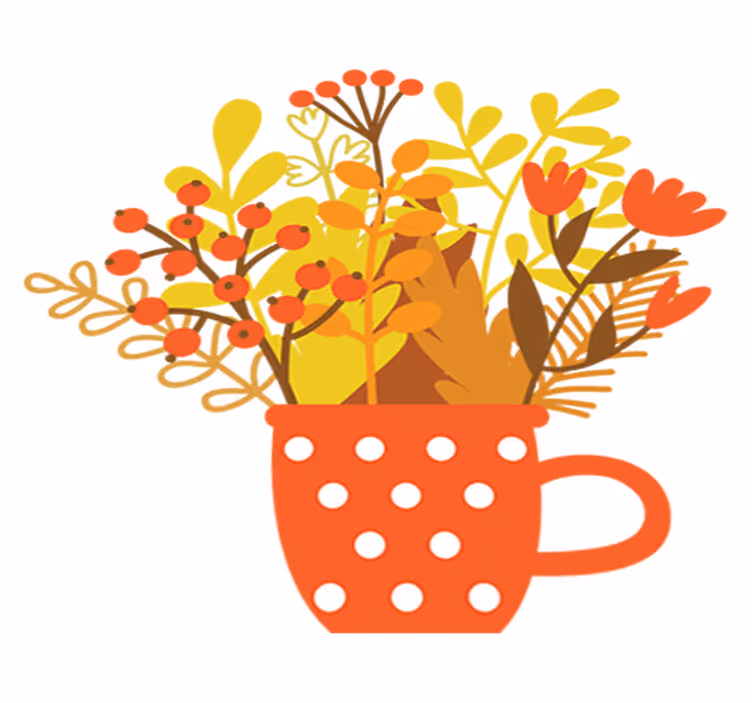 Floral vinyl rug in autumn jar design - TenStickers
