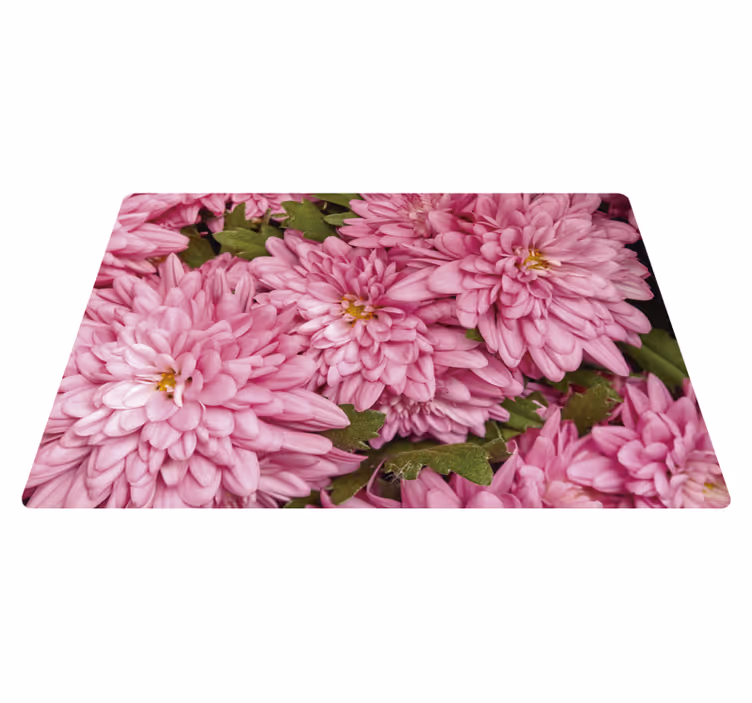 Floral vinyl rug in pink floral spring design - TenStickers