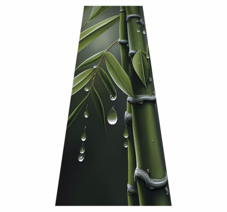 Floral vinyl rug with bamboo and drops - TenStickers