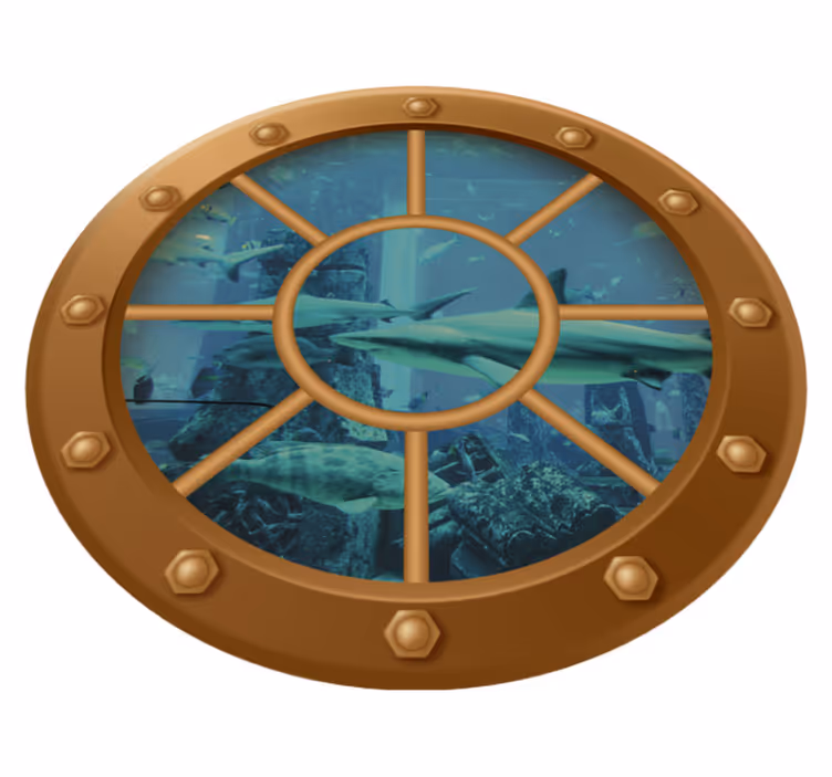 Floral vinyl rug underwater view portal - TenStickers