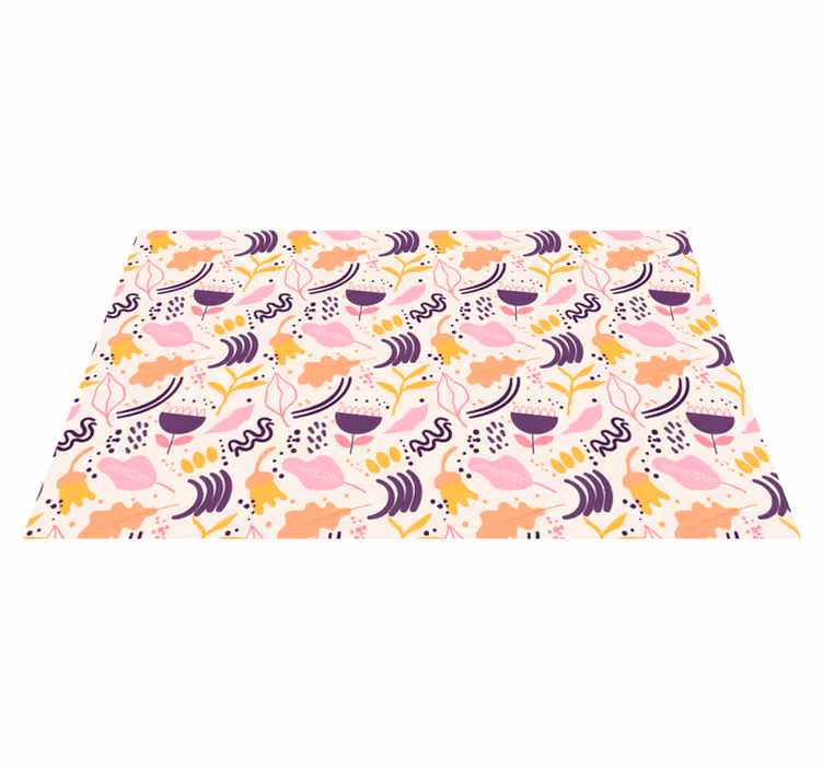 Floral vinyl rug with vibrant floral design - TenStickers