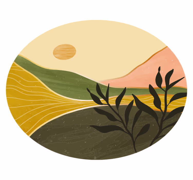 Floral vinyl rug serene landscape design - TenStickers