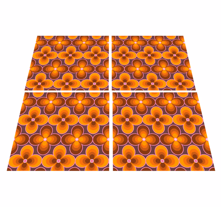Floral vinyl rug with botanical inspired design - TenStickers