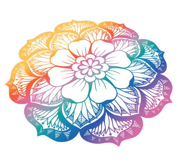 Floral vinyl rug with lively botanical design - TenStickers