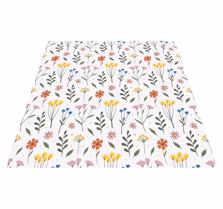 Floral vinyl rug with garden multicolor flower pattern - TenStickers