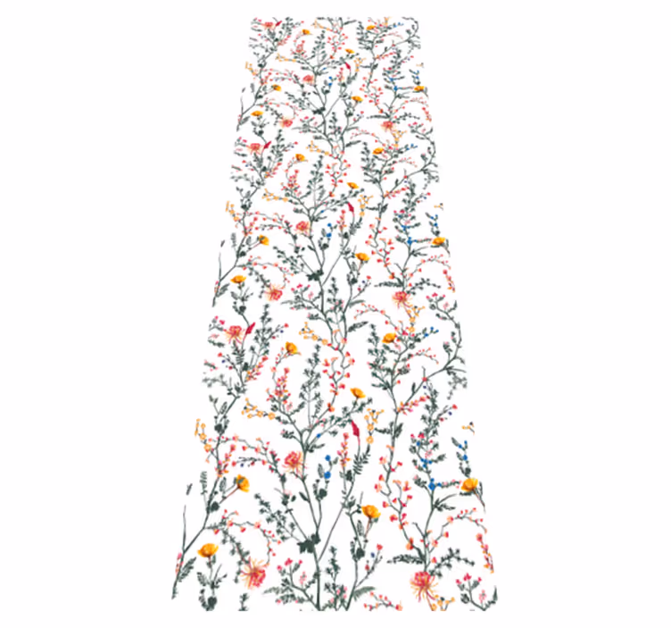 Floral vinyl rug in a sleek minimal garden - TenStickers