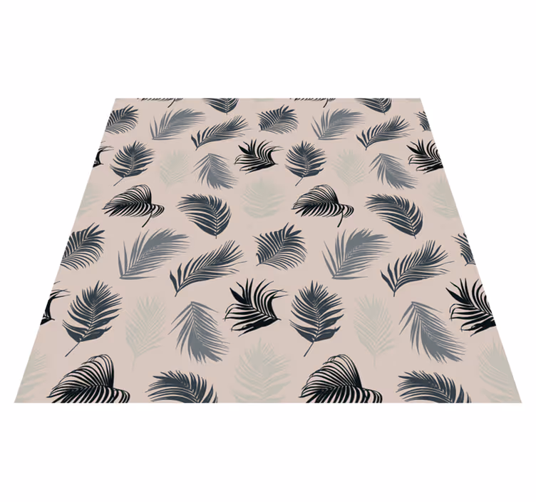Floral vinyl rug lush blend of palm leaves - TenStickers