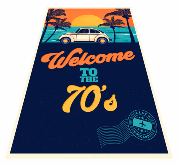 Vintage vinyl rug groovy 70's vibes - TenStickers