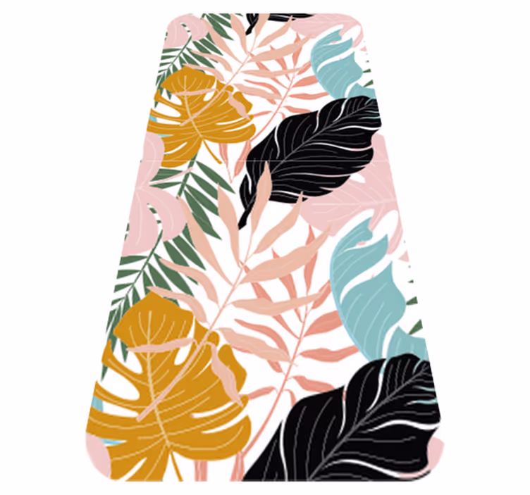 Floral vinyl rug with vibrant abstract blooms - TenStickers