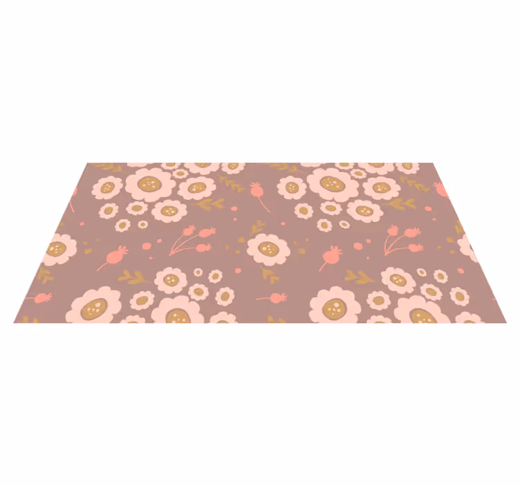 Floral vinyl rug with pastel colored design - TenStickers