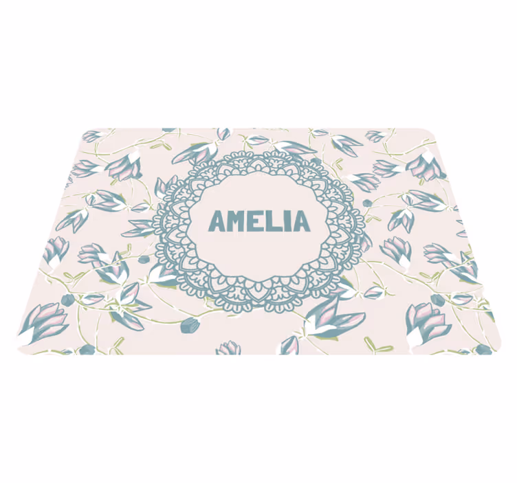 Floral vinyl rug with greenery and blooms - TenStickers