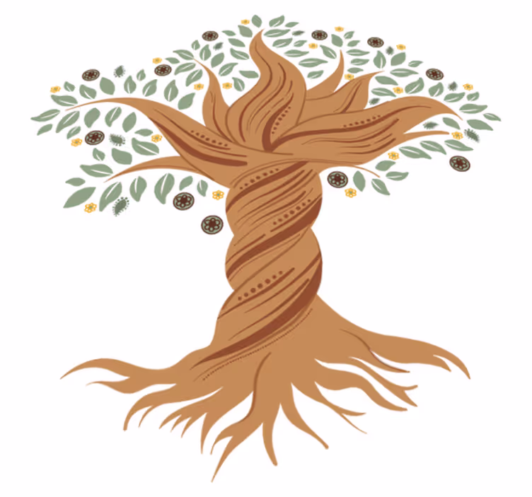 Floral vinyl rug tree of life twisted design - TenStickers