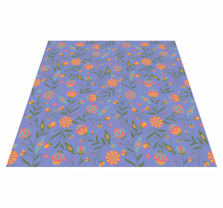 Floral vinyl rug with adorable kids' design - TenStickers