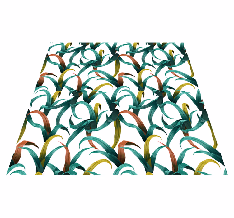 Floral vinyl rug with beautiful tropical plant design - TenStickers