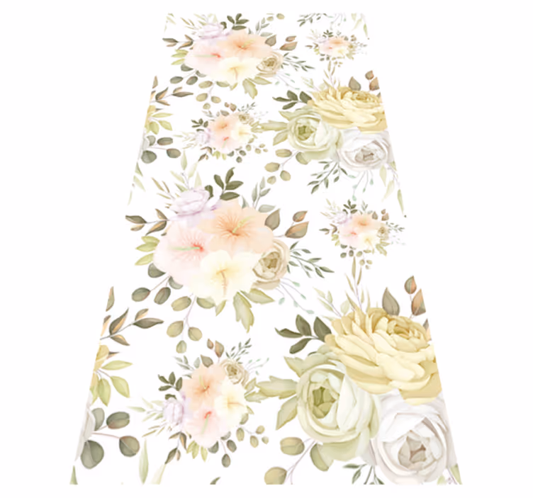 Floral vinyl rug with a lovely floral design - TenStickers