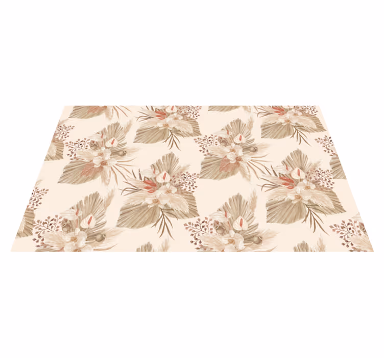 Flower vinyl rug dried flower with pampas grass - TenStickers