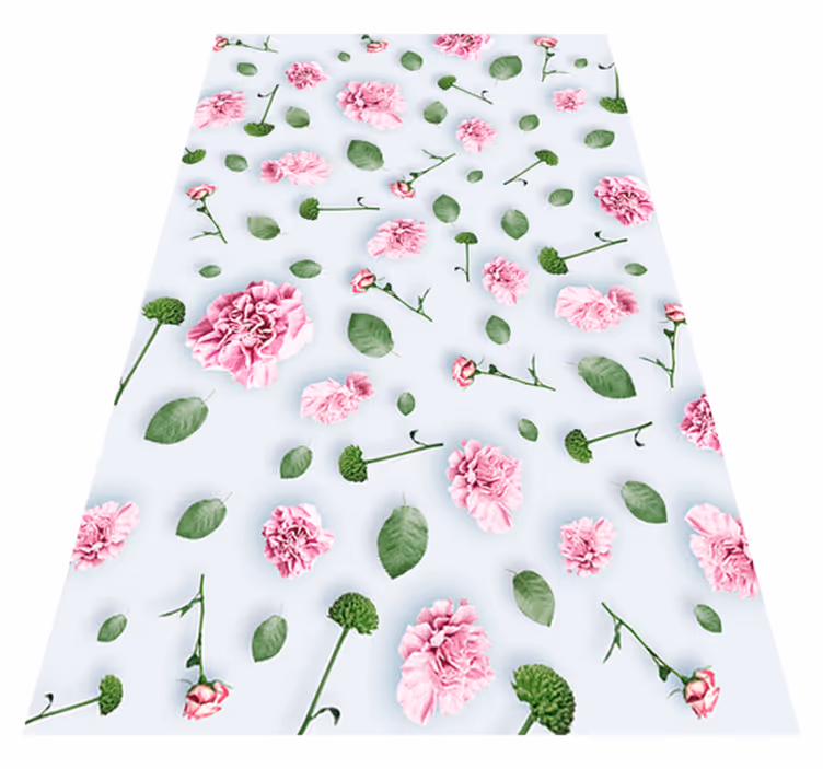 Flower vinyl rug with floral designs - TenStickers