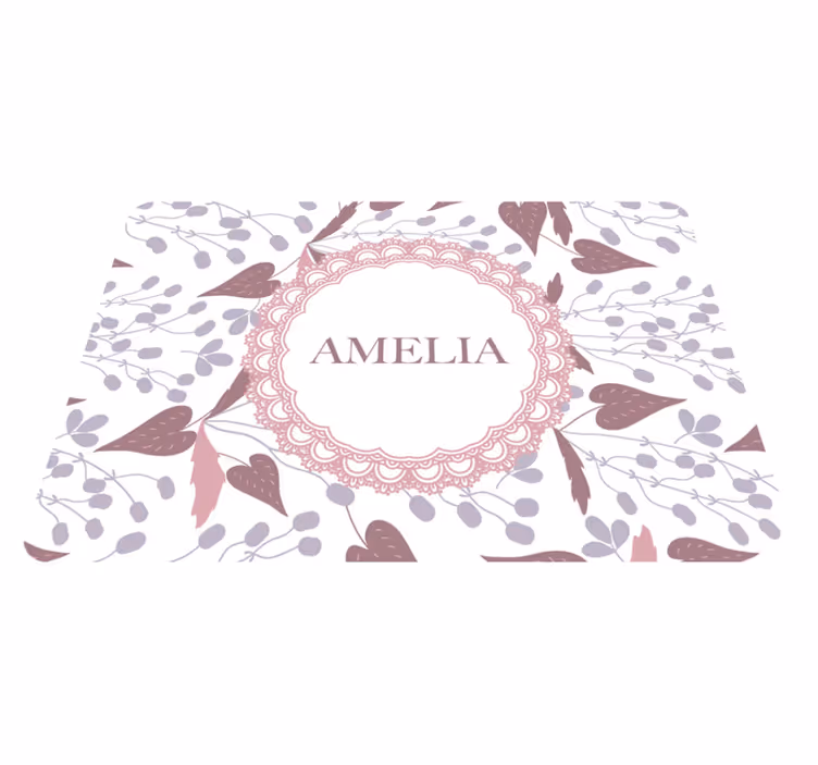Flower vinyl rug pastel vintage floral design - TenStickers