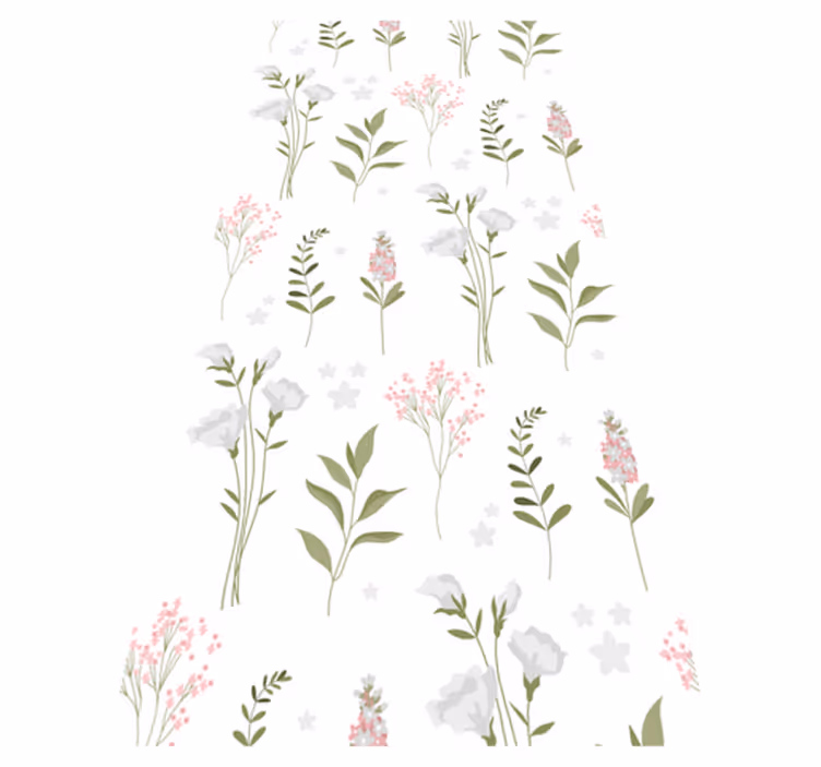 Flower vinyl rug with minimal wildflower design - TenStickers