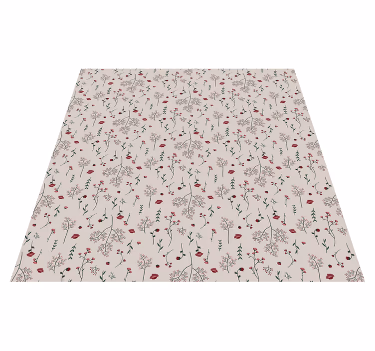 Flower vinyl rug minimalistic red floral design - TenStickers
