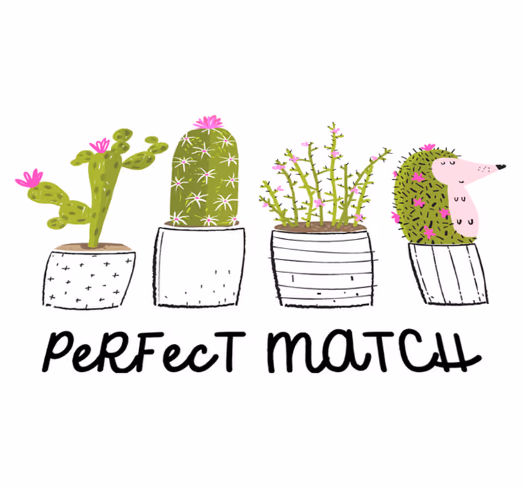Flower vinyl rug perfect match cactuses - TenStickers