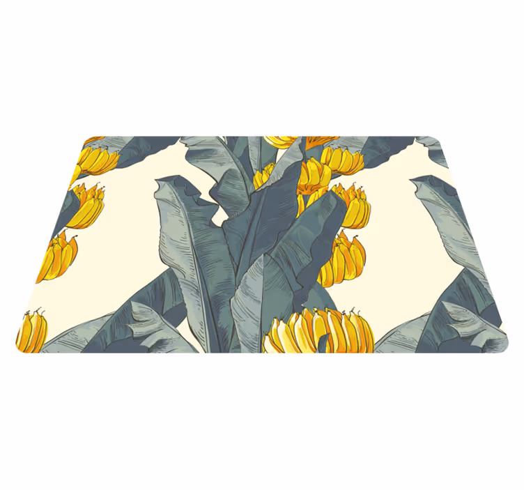 Floral vinyl rug with banana tree design - TenStickers