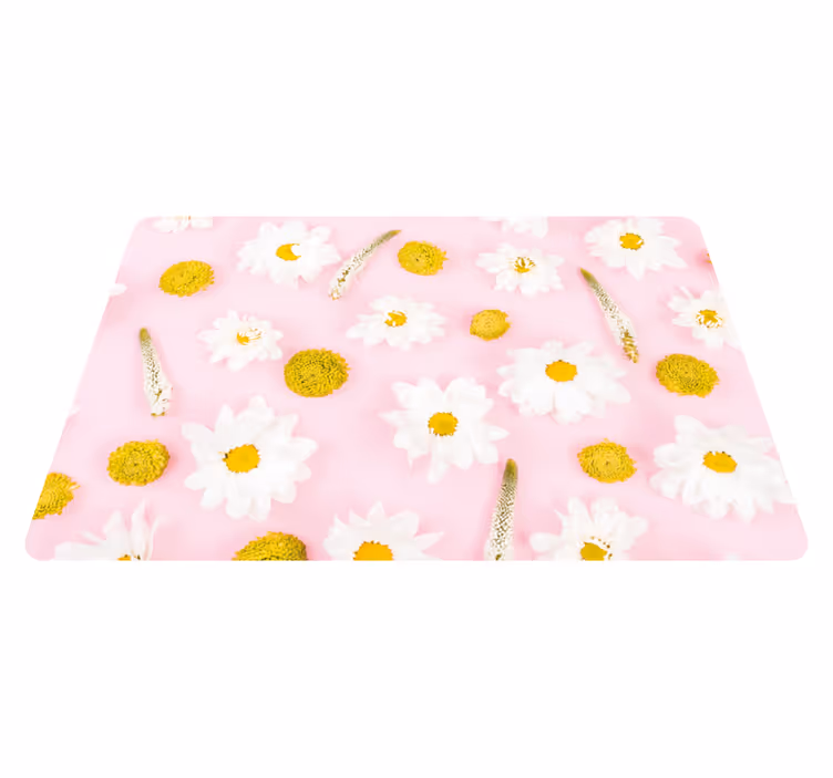 Coloured flowers floral vinyl rug - TenStickers