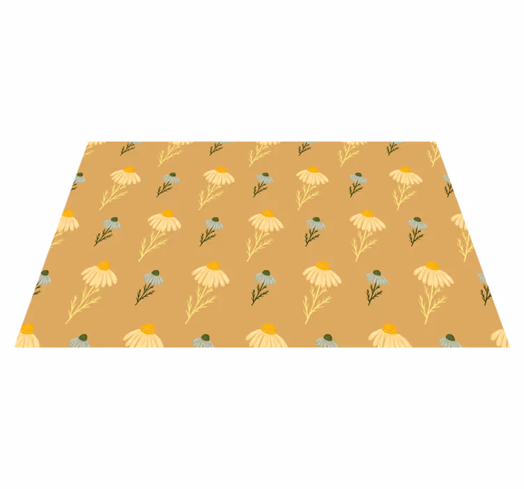 Floral vinyl rug with natural chamomile flowers pattern - TenStickers