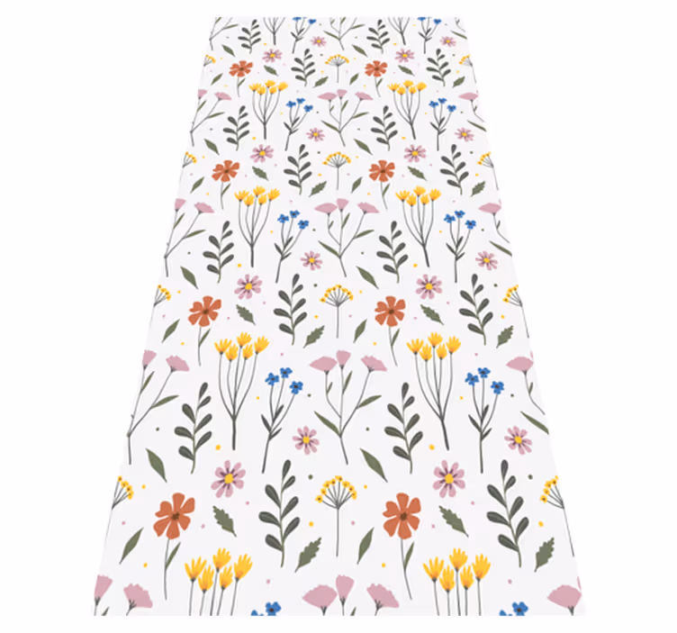 Floral vinyl rug with multicolored garden flowers - TenStickers