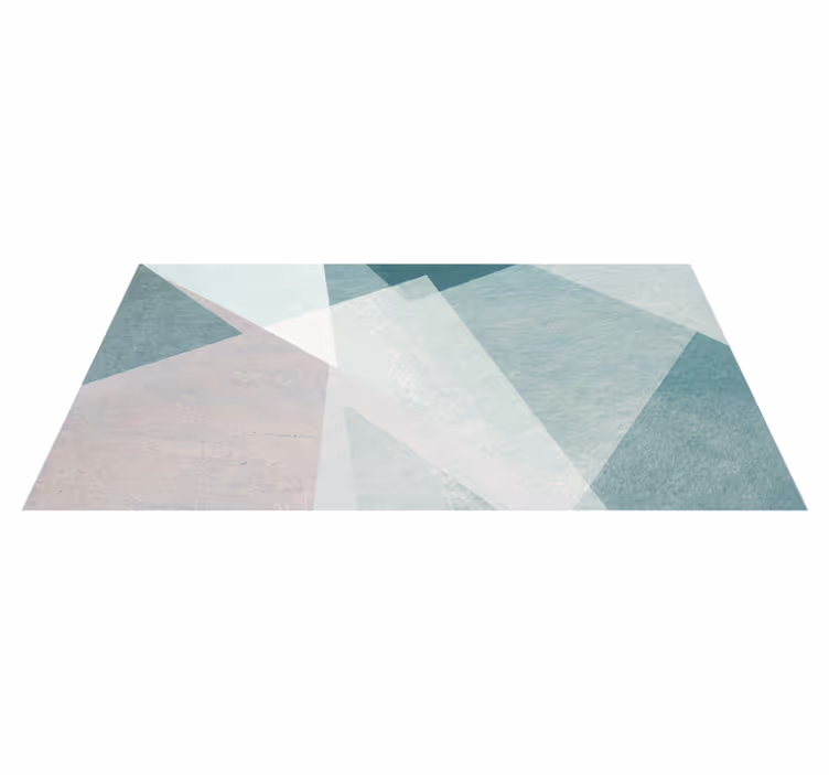 Geometric vinyl rug in teal pastel patterns - TenStickers