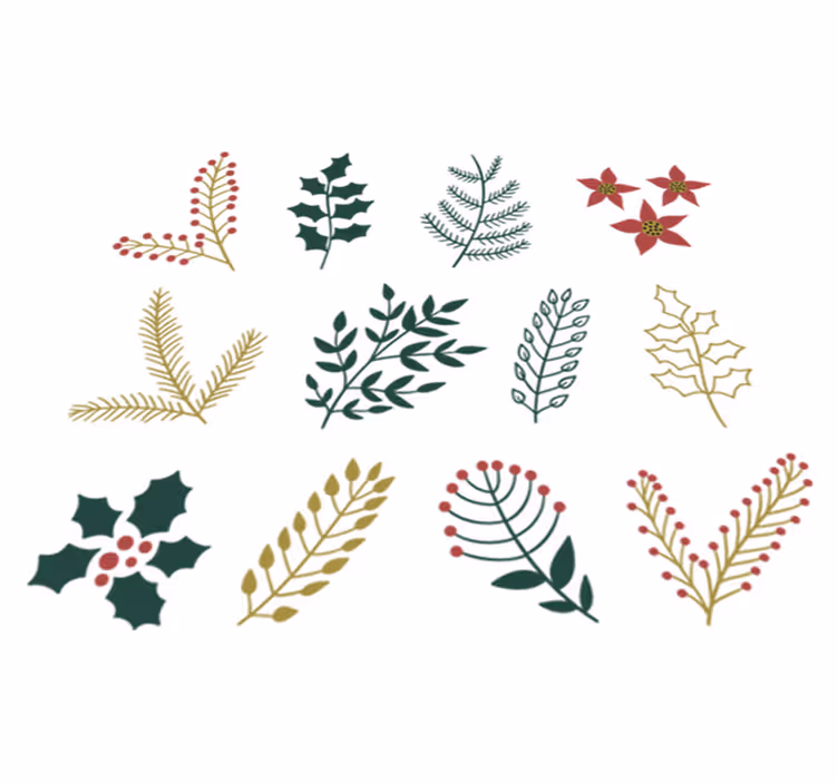 Dining room vinyl rug with christmas ornaments design - TenStickers