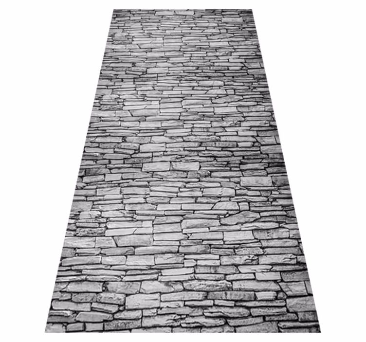 Dining room vinyl rug with structured blocks - TenStickers