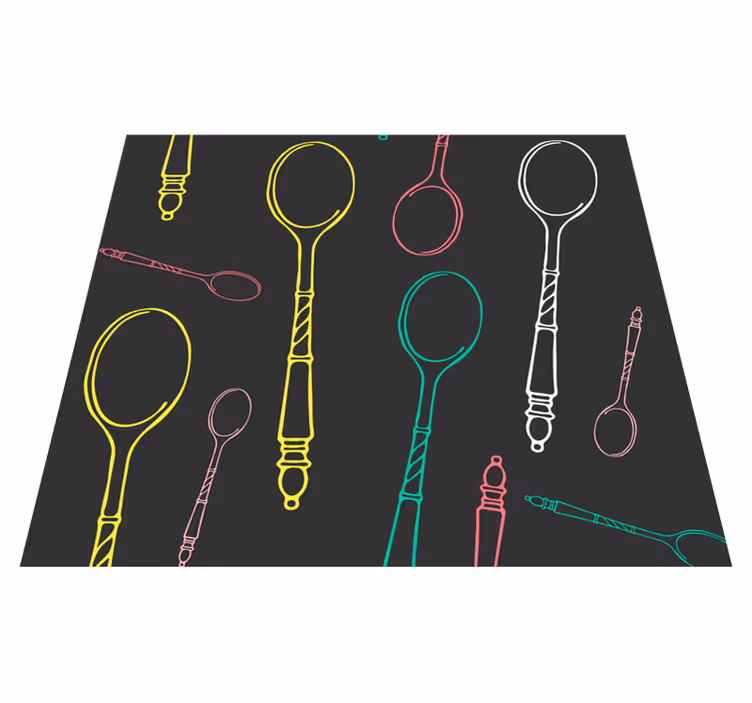 Kitchen vinyl rug multicolored spoons design - TenStickers