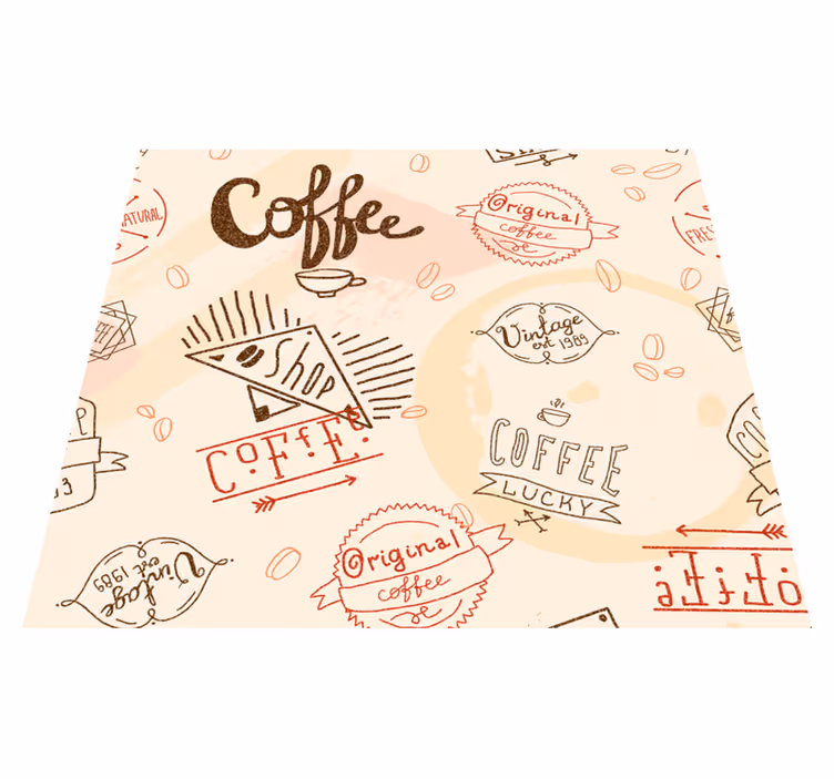 Kitchen vinyl rug with coffee designs - TenStickers