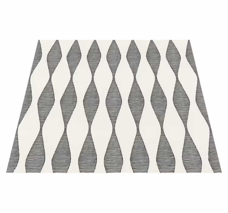 Kitchen vinyl rug with beige rabaul ikaat pattern - TenStickers